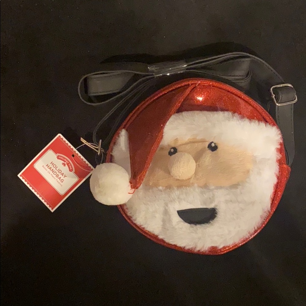 Girls Christmas Santa bag purse red new strap